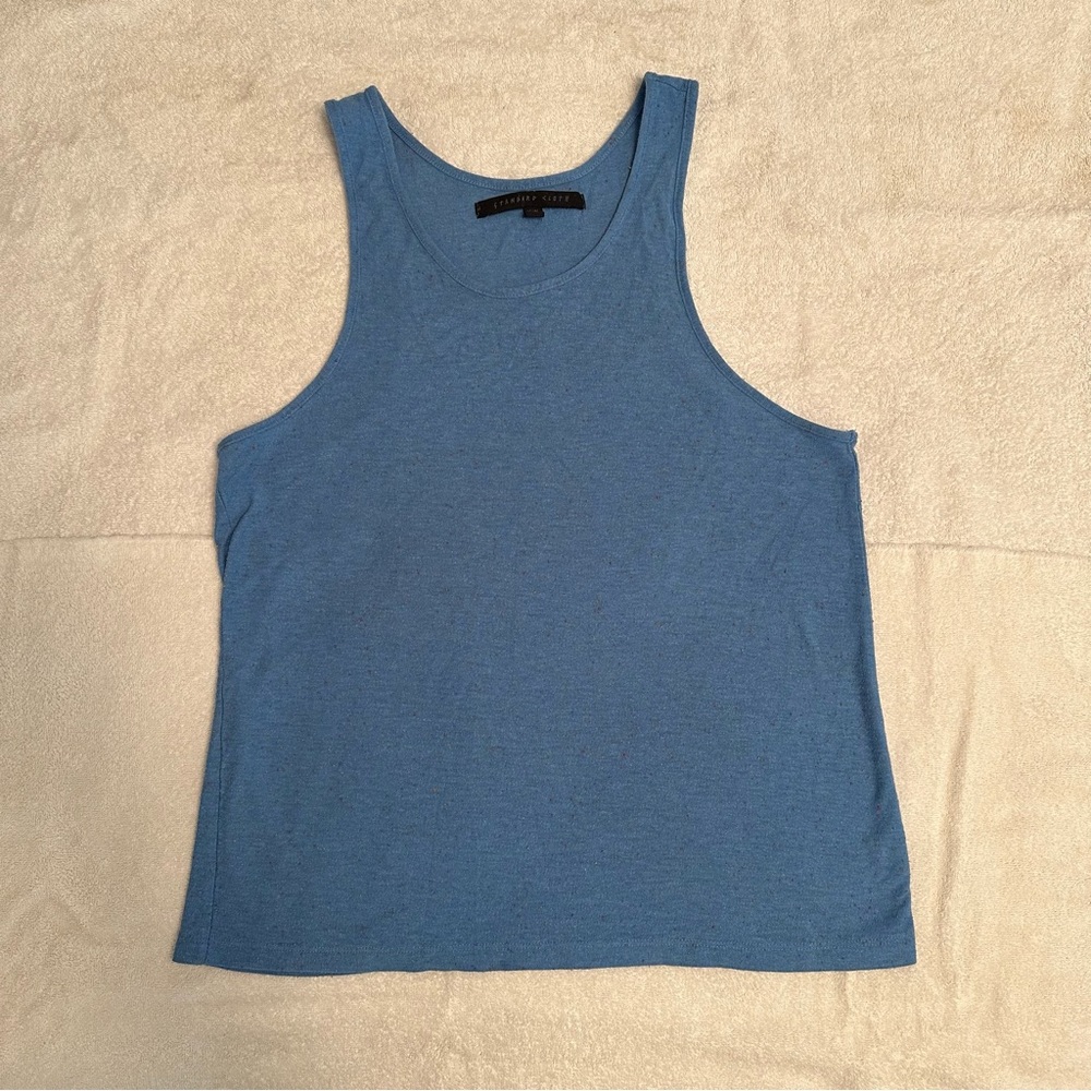 Standard Cloth Blue Speckled Tank Top T-Shirt Muscle Tee M Streetwear Sleeveless